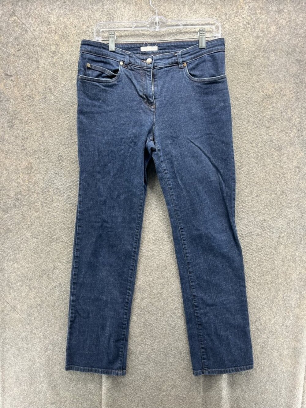 Eileen Fisher Jeans Womens S Blue Dark Wash Straight Leg Mid Rise Denim